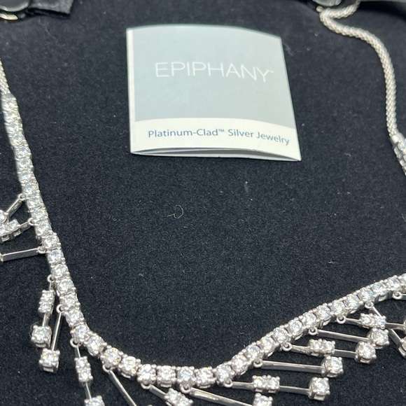 Vintage Epiphany Diamonique Sterling Silver Necklace 16-18" Adjustable - Picture 11 of 16